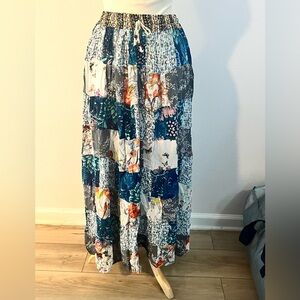 New Jackpot India Patchwork Boho maxi skirt SM-XL OS